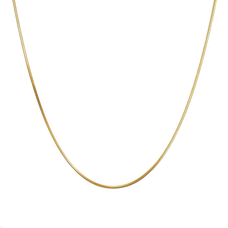 Thin Simple Snake Bone Chain Necklace&Long Sweater Chain