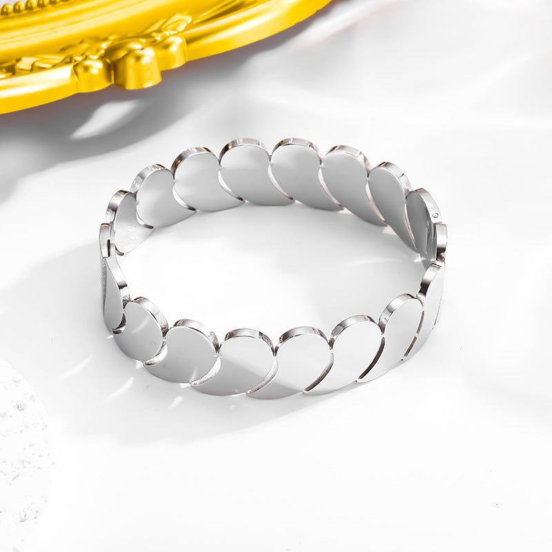 Waterdrop Multi-Layer Glossy Titanium Steel Bracelet Bangle