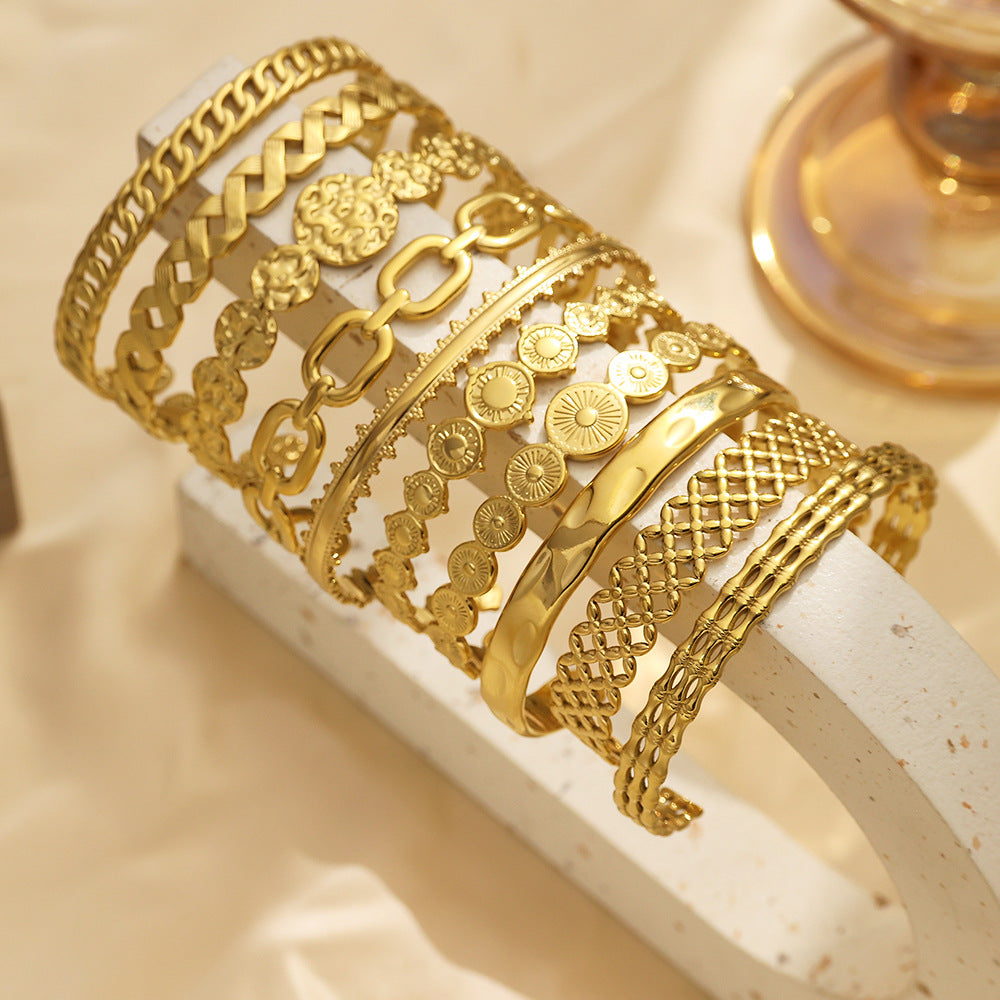Gold Plated Cuff Bangles
