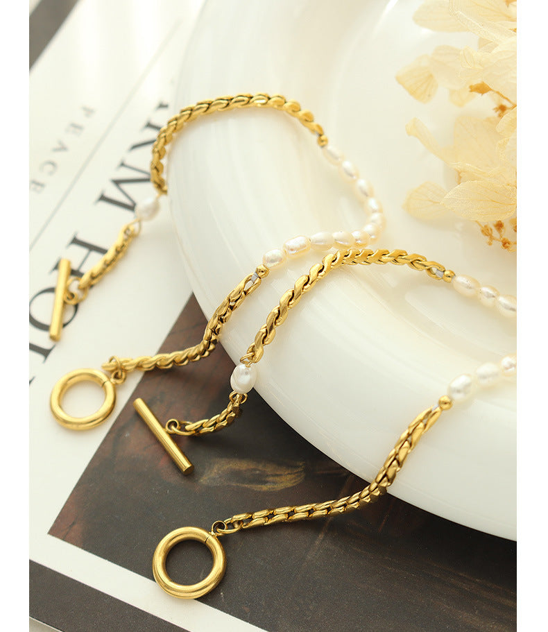 The Rope Chain&Freshwater Pearl Bracelet