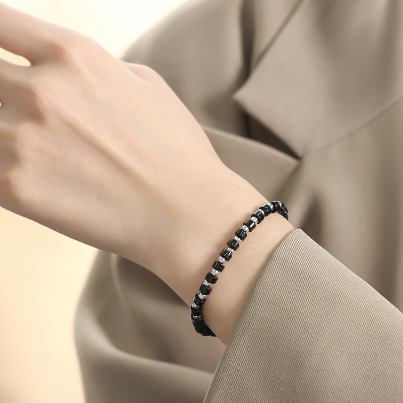Black Turquoise Stone Beads Bracelets