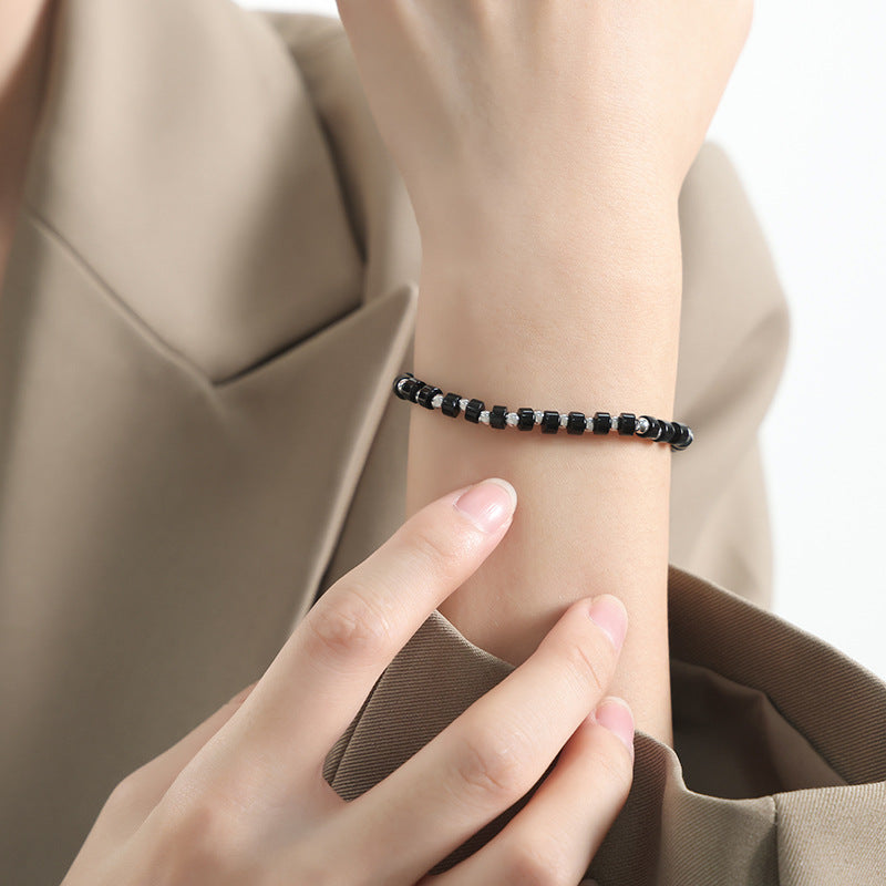 Black Turquoise Stone Beads Bracelets