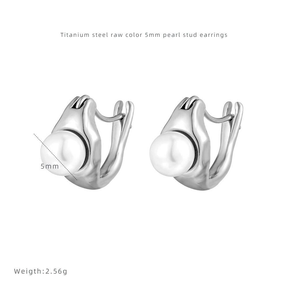 5mm Pearl Buckle Earrings