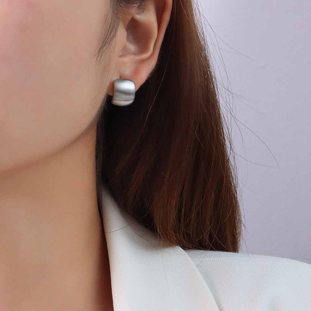Matt Frosted Stud Earrings
