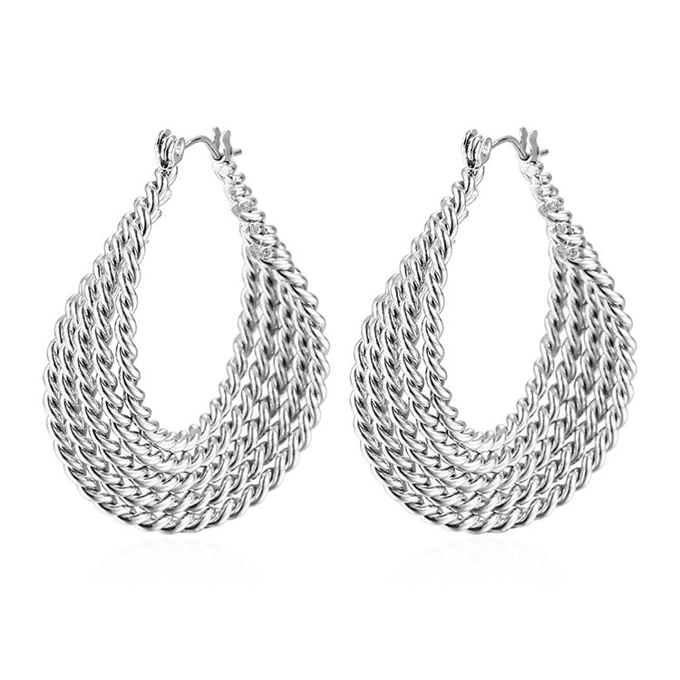 Multi-Layered Twisted Hoop Earrings