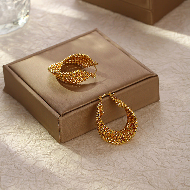 Multi-Layered Twisted Hoop Earrings