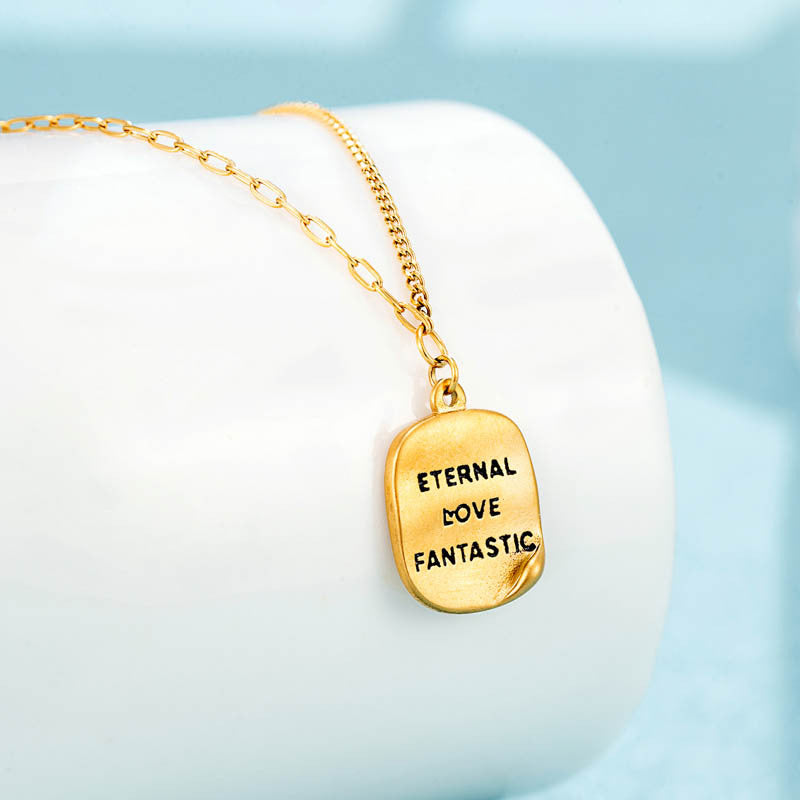 Rolling Minor Square Pendant Necklace 18K Gold Plating