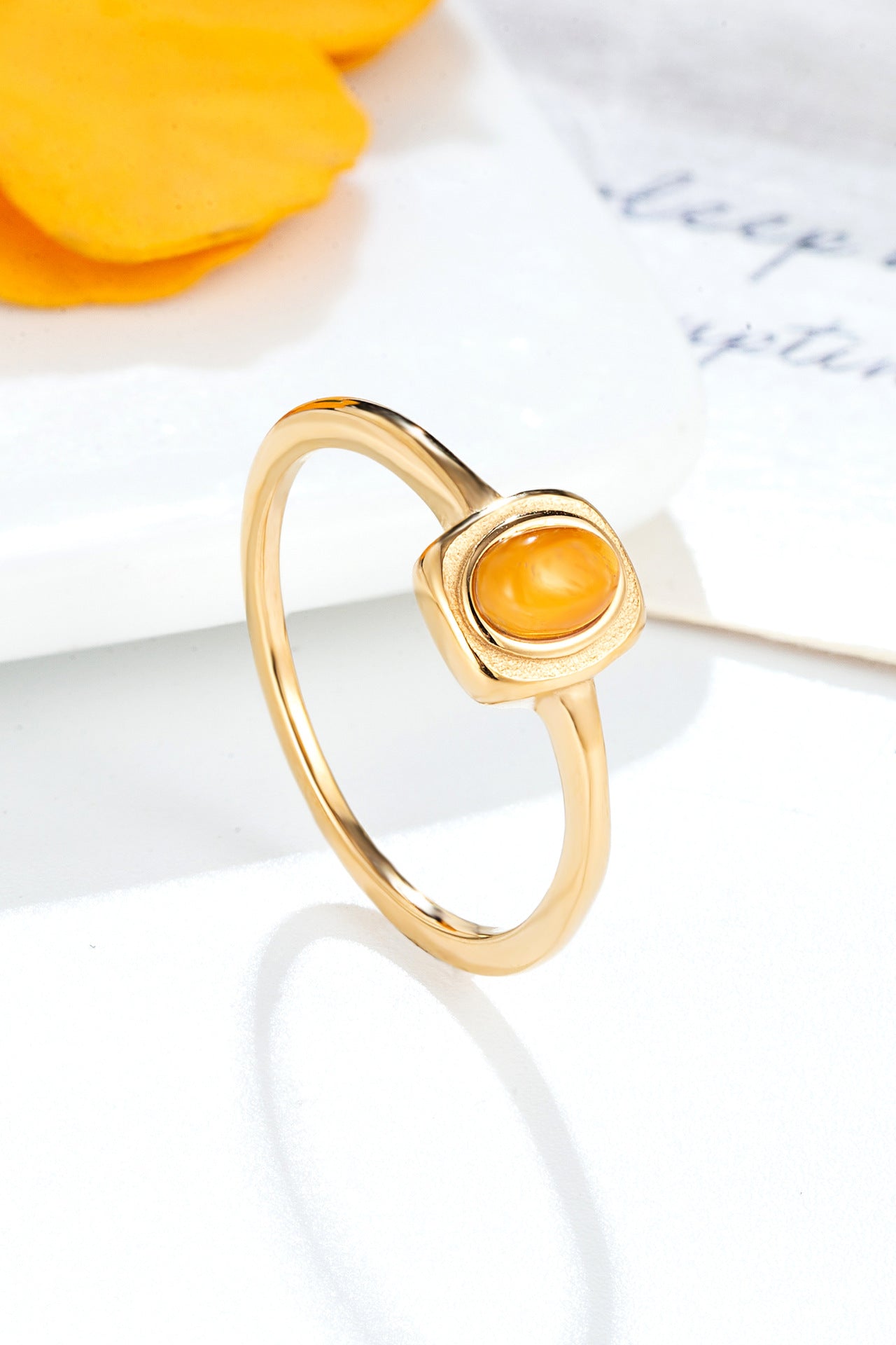 Natural Gemstone Square Tiger's eye Ring