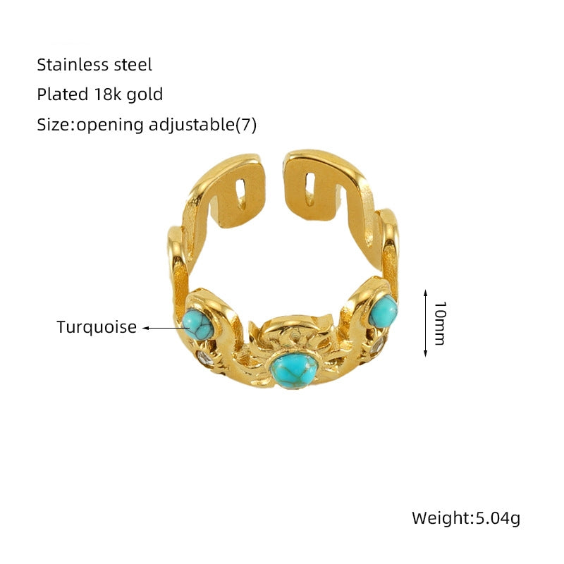 Natural Stones Open Rings