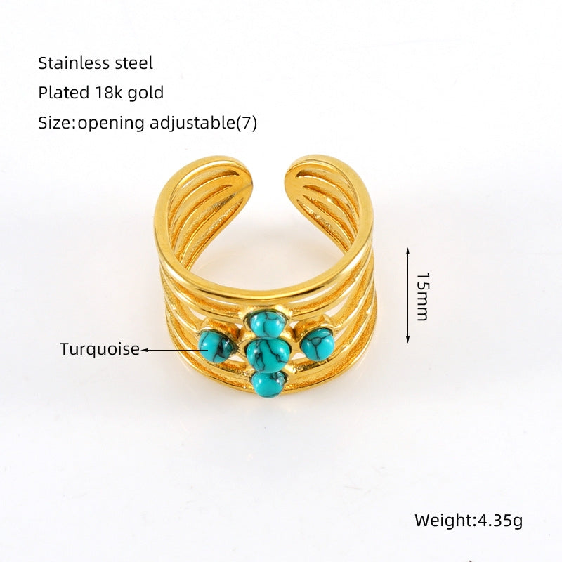Natural Stones Open Rings