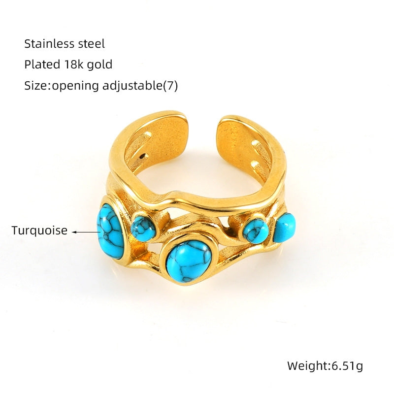 Natural Stones Open Rings