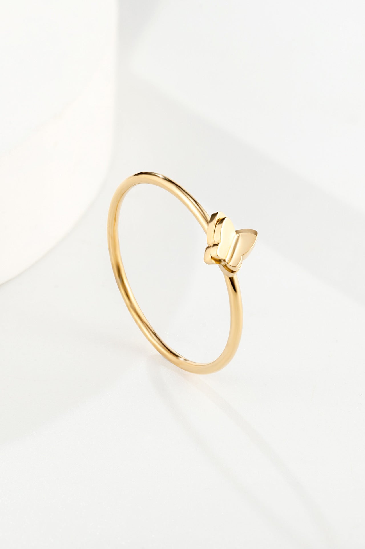 Double Butterfly Thin Ring Strong three dimensional effect
