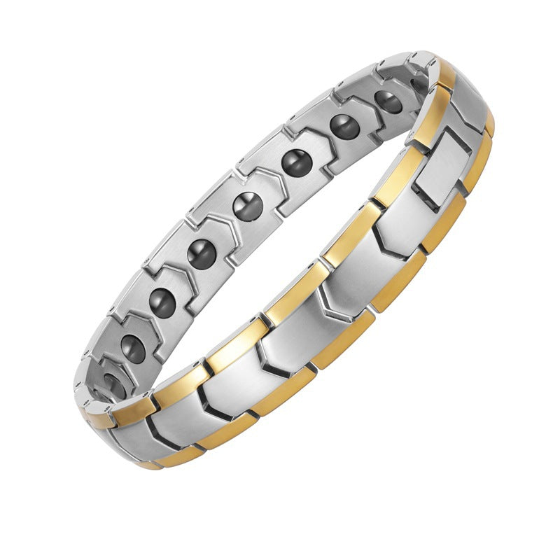 Stainless steel energy magnetic couple bracelet