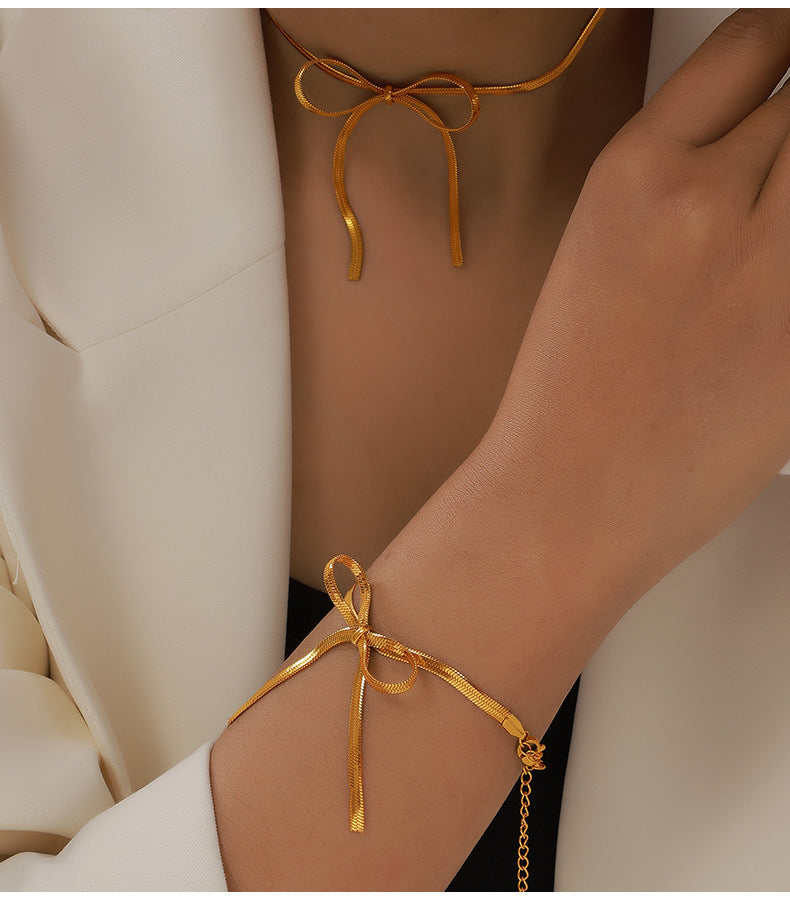Bows Snake Chain Jewelry Set