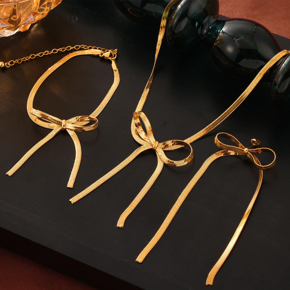 Bows Snake Chain Jewelry Set