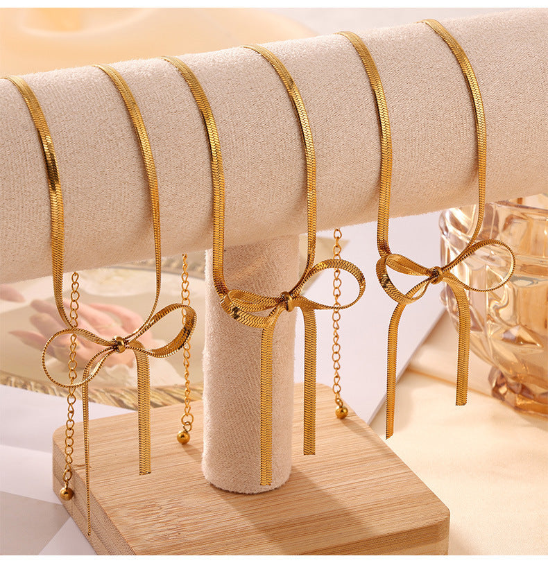 Bows Snake Chain Jewelry Set