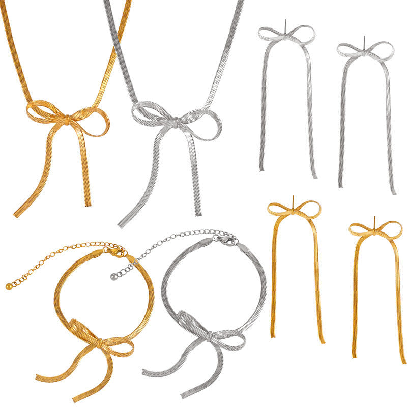 Bows Snake Chain Jewelry Set