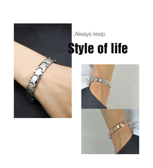 Stainless steel energy magnetic couple bracelet