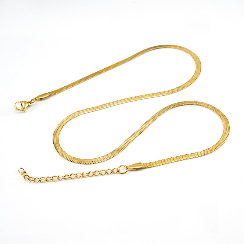 2/3/4/5mm Flat Snake Chains Necklaces