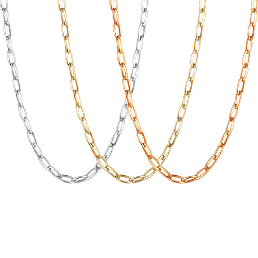 14K Gold Plated Paper Clip Letter O Chain Necklace