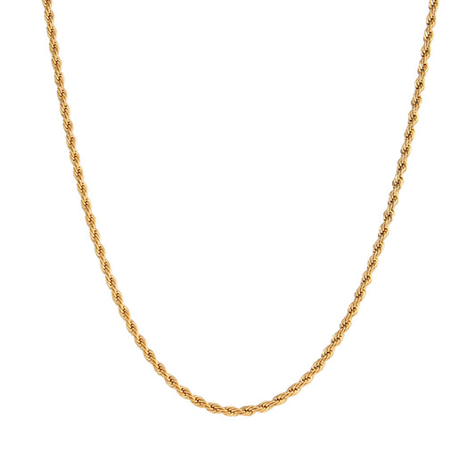 2mm Twist Chain Necklace 14K Gold Plated/Silver Color