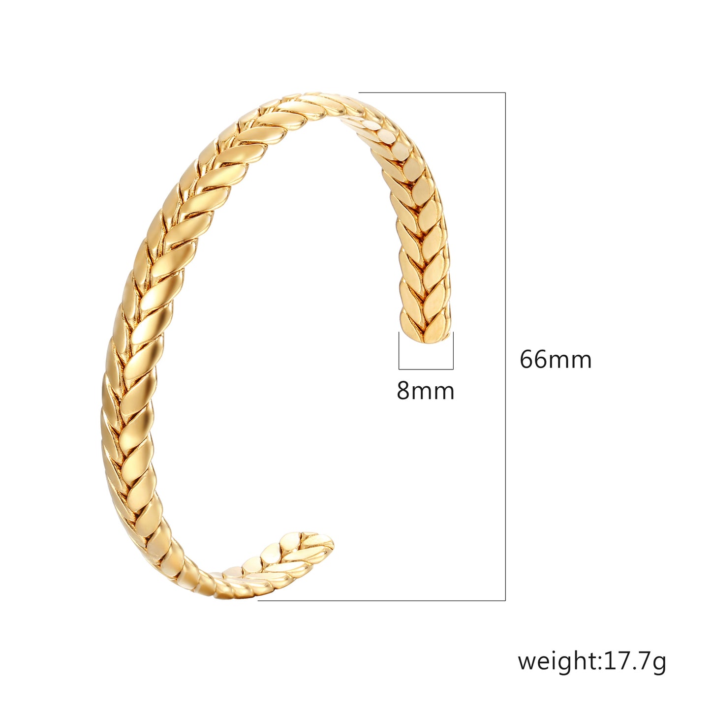 Wheat Geometric Cuff Bangle