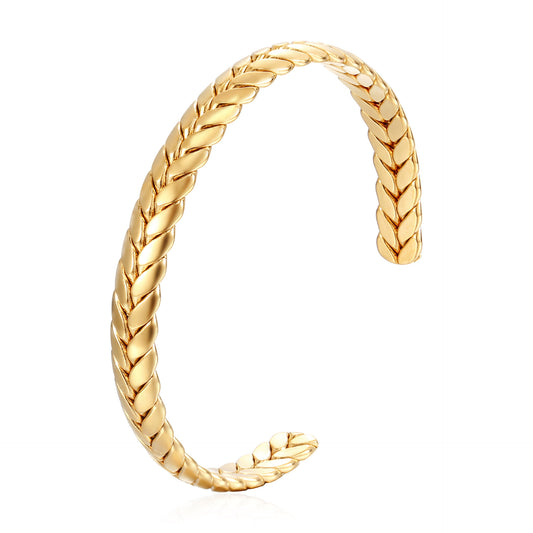 Wheat Geometric Cuff Bangle