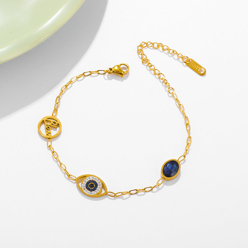 Blue Crystal Evil Eye Bracelet