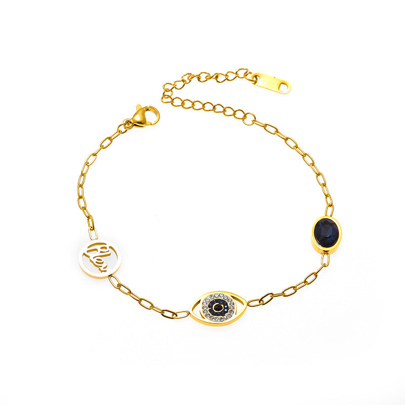 Blue Crystal Evil Eye Bracelet