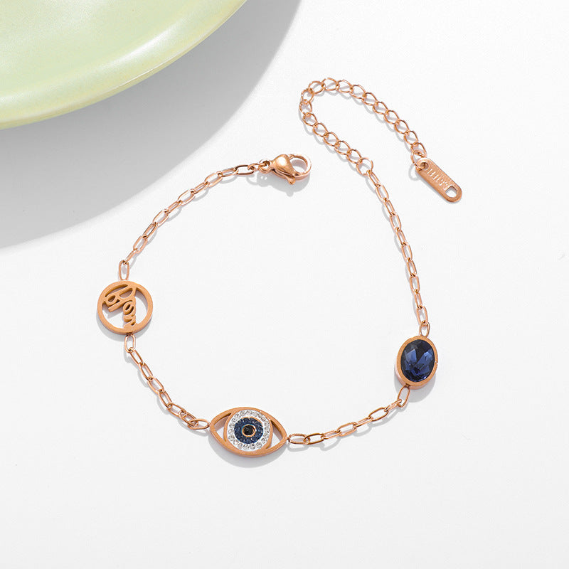 Blue Crystal Evil Eye Bracelet