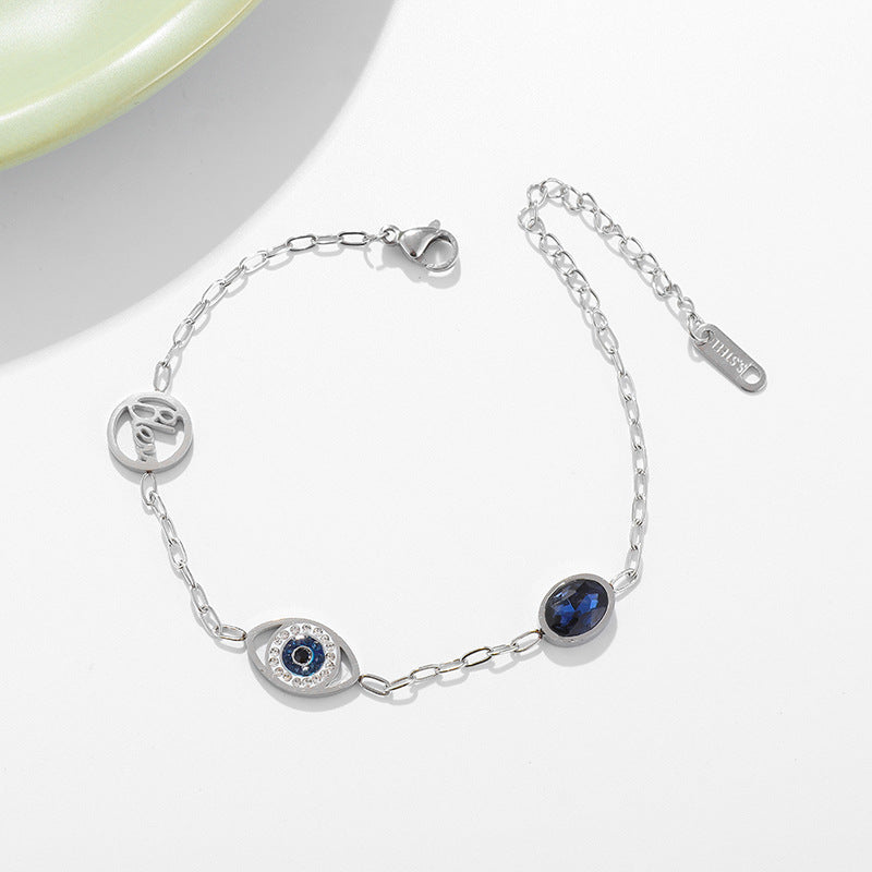 Blue Crystal Evil Eye Bracelet