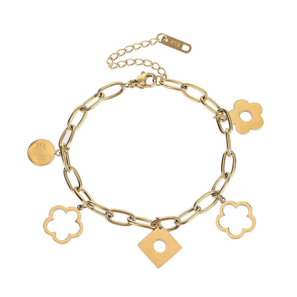 Daisies Flowers Charms Bracelet