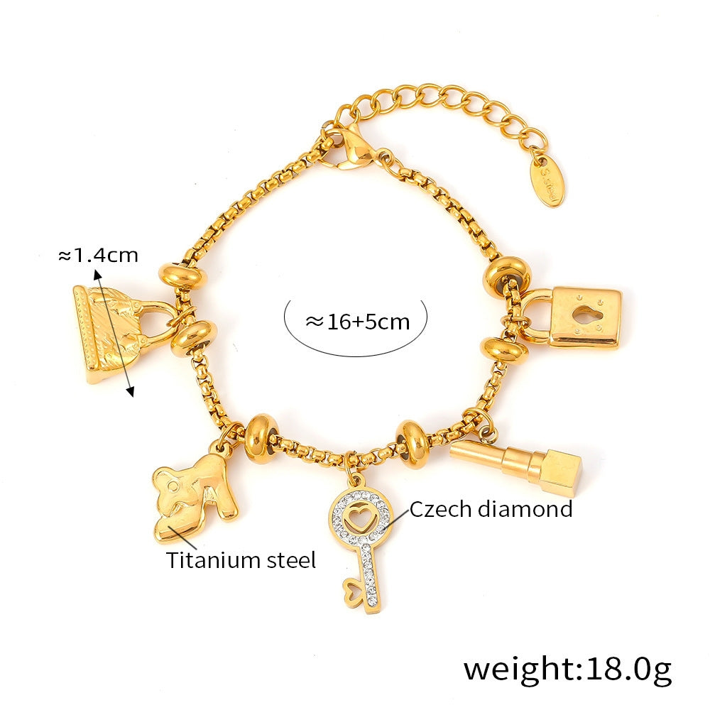 Multi-Elements Charms Pendants Bracelet