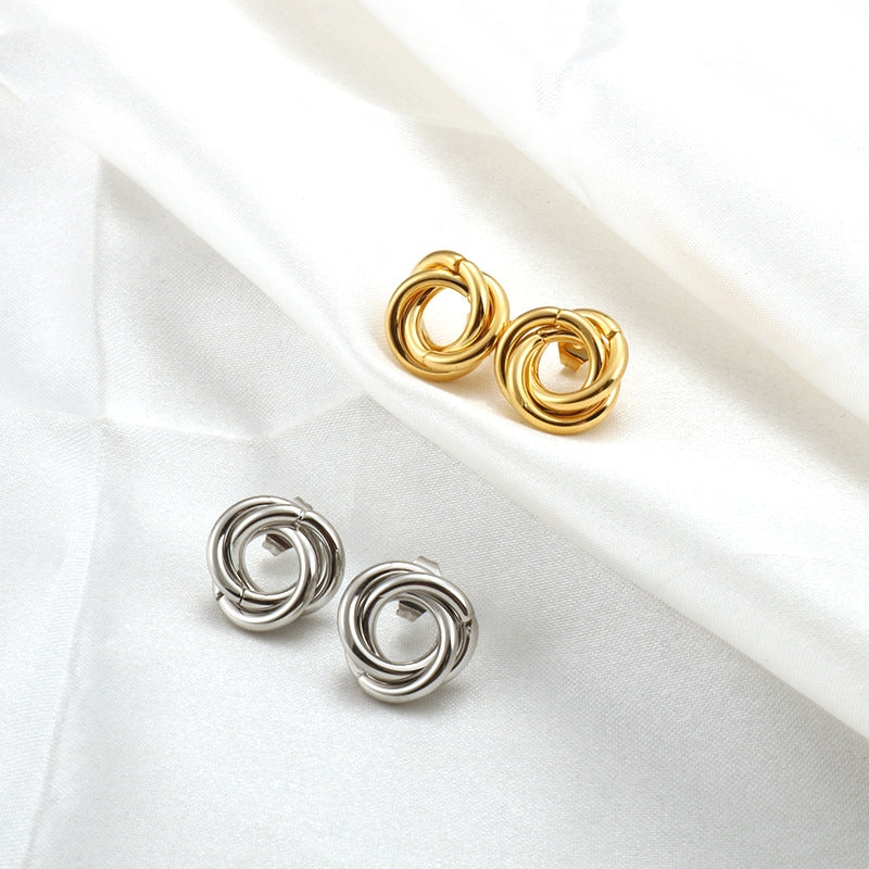 Twisted Roll Stud Earrings