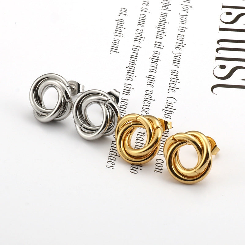 Twisted Roll Stud Earrings