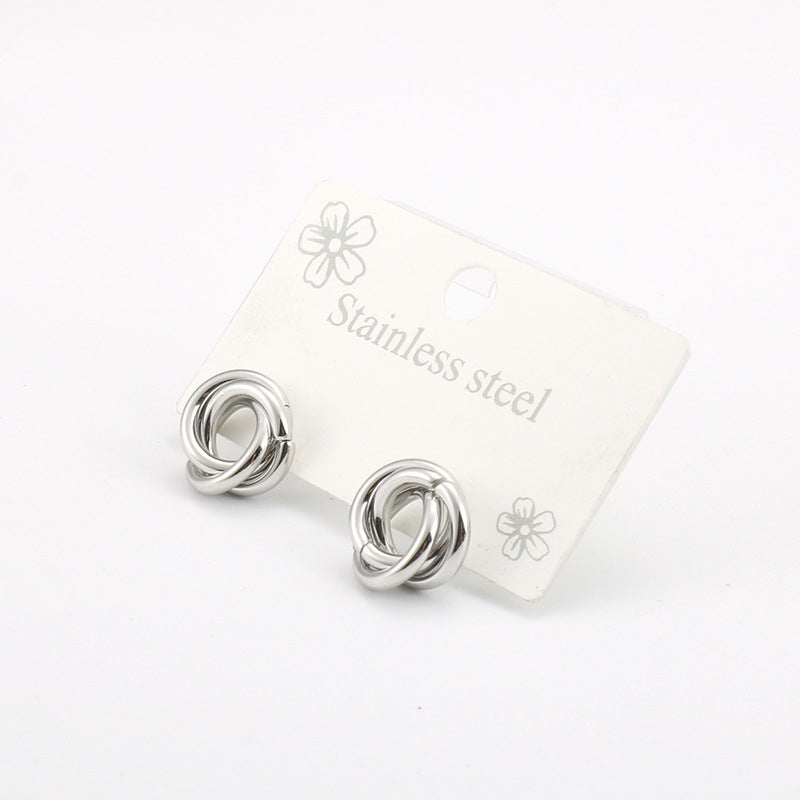 Twisted Roll Stud Earrings