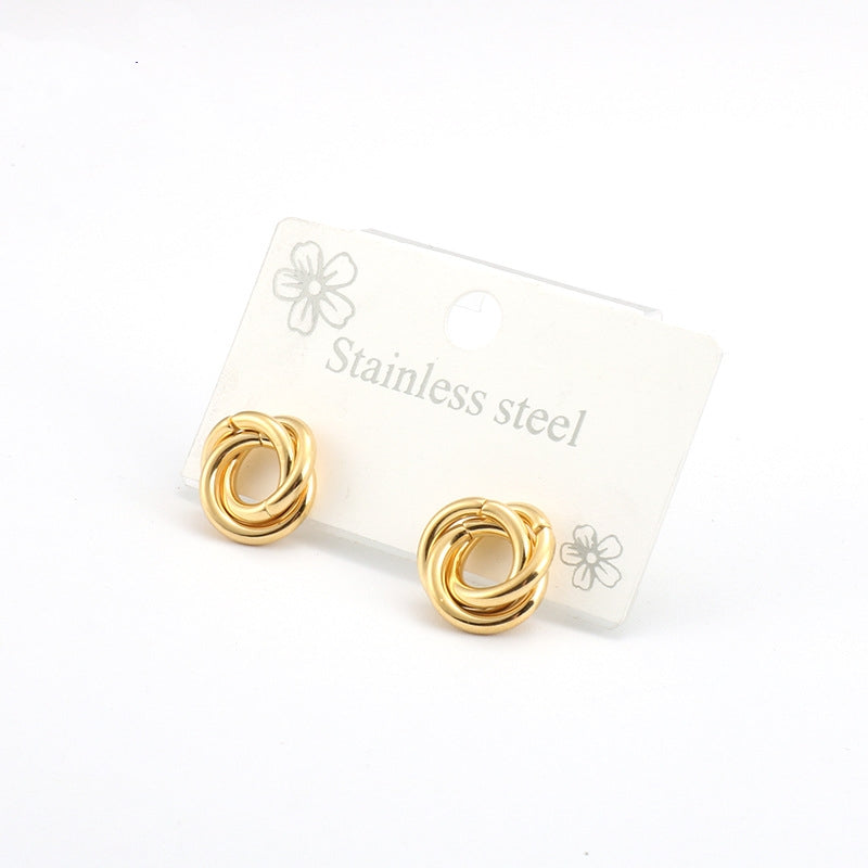 Twisted Roll Stud Earrings