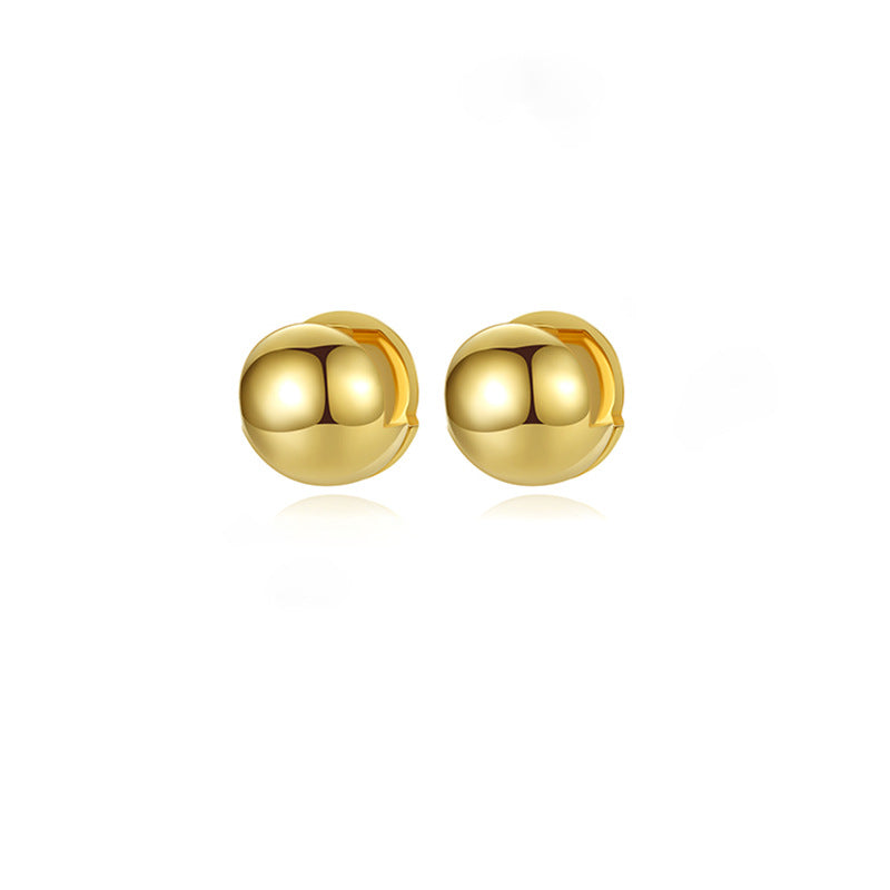 Glossy Polished Ball Buckle Earring