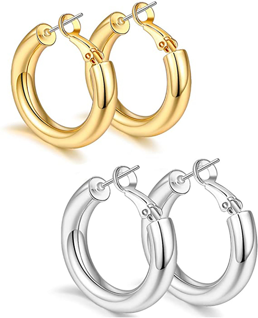 Hoop Earrings Hollow Buckles 30mm/30mm/50mm