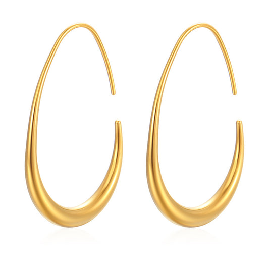 Half Open Oval Hoop Earring