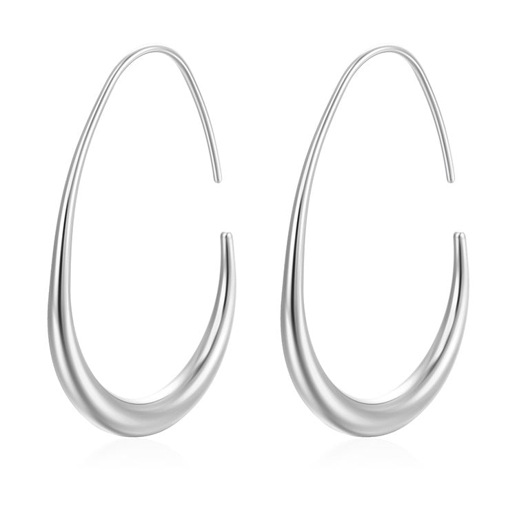 Half Open Oval Hoop Earring