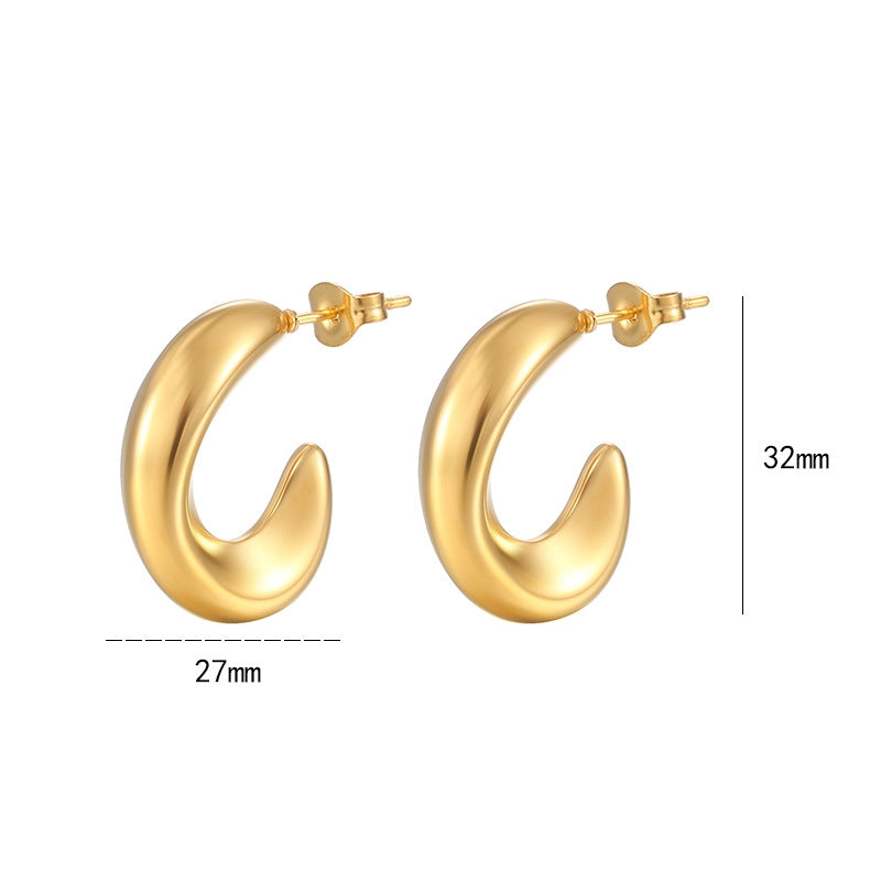 Semicircle Hollow Earrings Irregular C Earrings