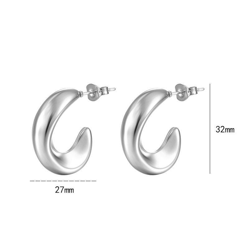 Semicircle Hollow Earrings Irregular C Earrings