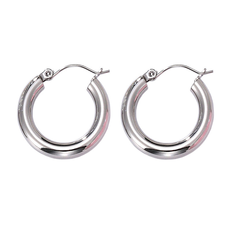 14K Gold Classic Plain Hoop Earrings