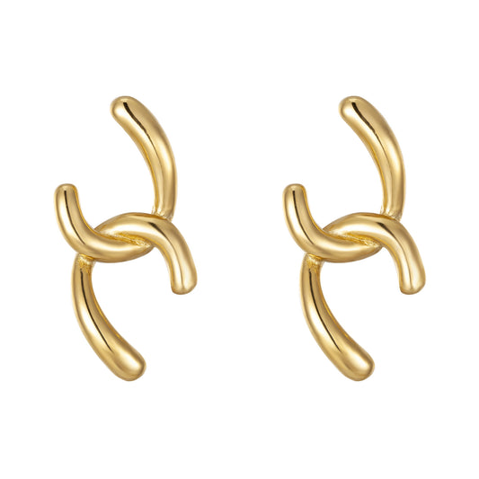 Double Ticks Stud Earrings