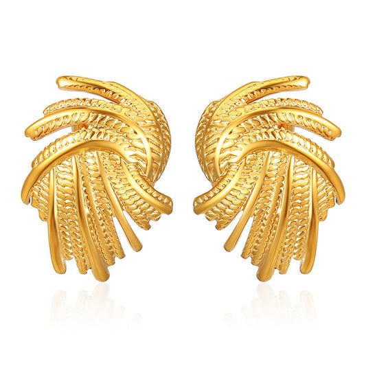 Irregular Wheat Design Stud Earrings