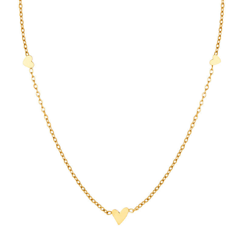 Dainty Small Heart 18K Gold Thin Necklace