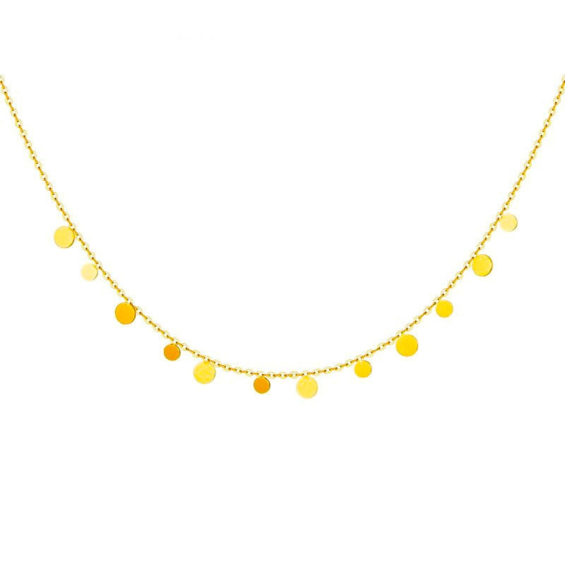 Disc Choker Thin Chain Necklace