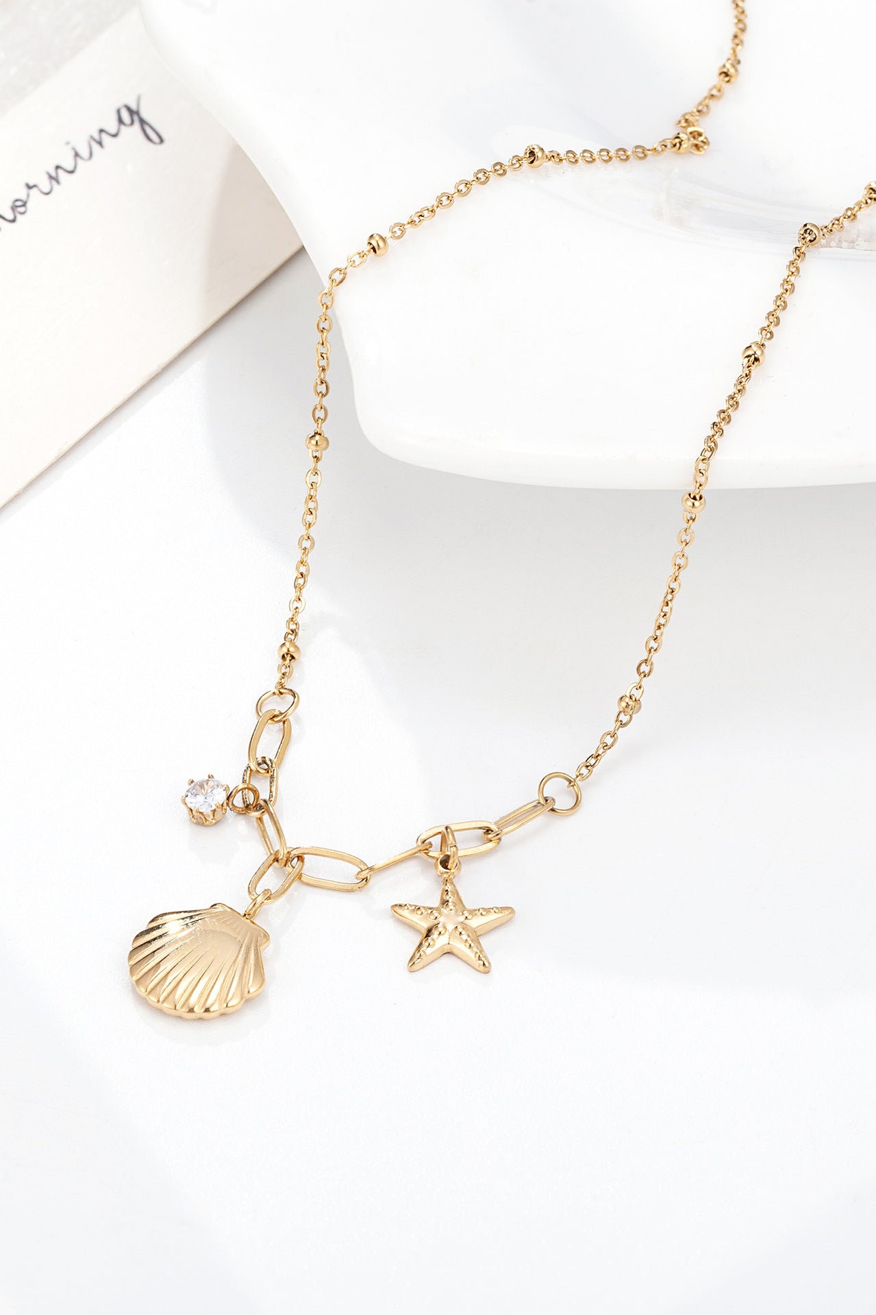 Starfish Shell Charms Necklace