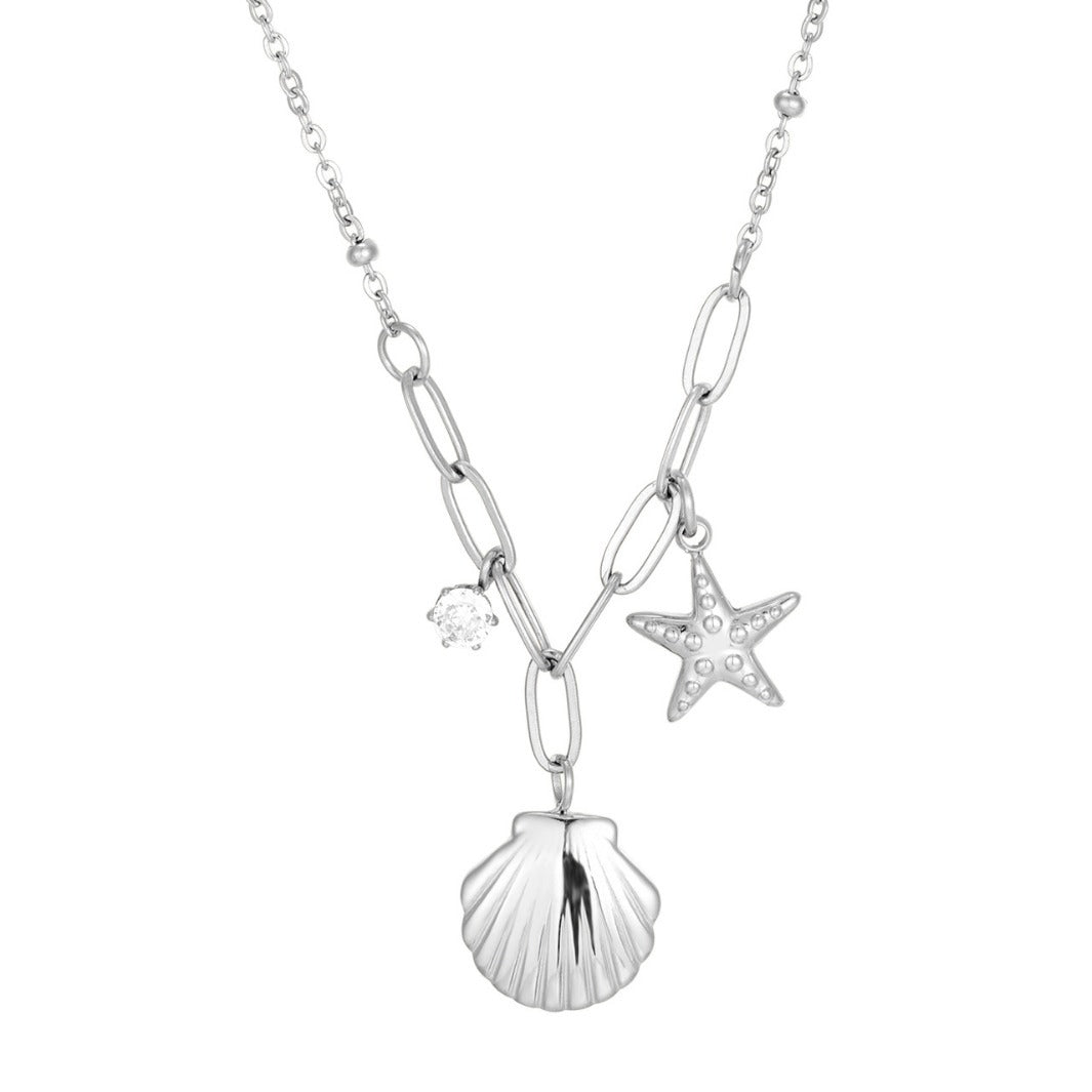 Starfish Shell Charms Necklace